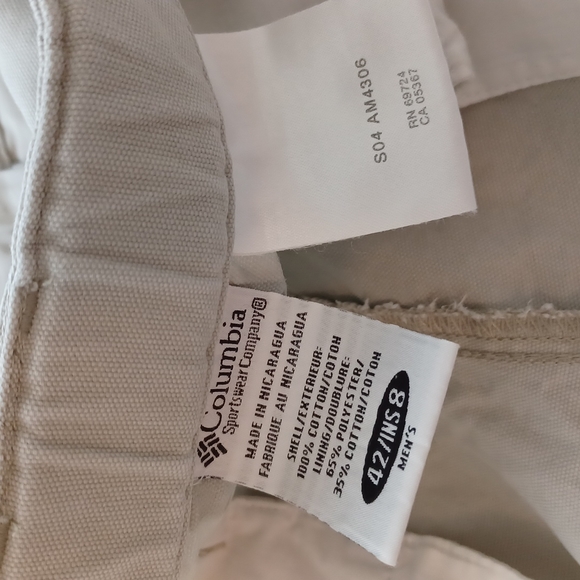 Columbia sportswear men's cargo beige shorts size 42 inseam 8 lots of pockets - Picture 4 of 9